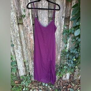 Vintage Plum Purple Slip Dress with Lace Trim – Petra Fashions – Size Large